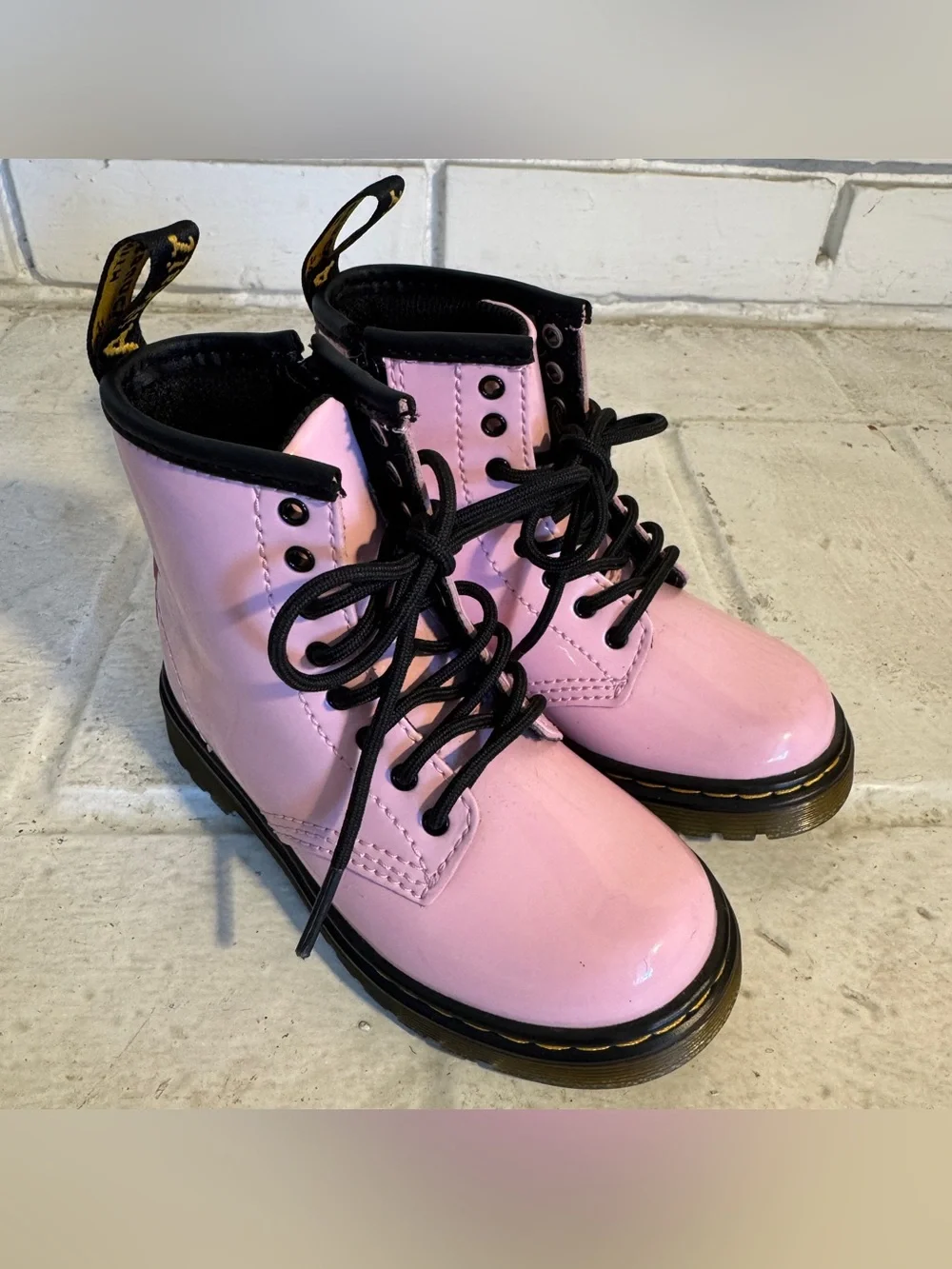 Dr. Martens Toddler 1460 T Patent Leather Boots Pink - Size 8 US